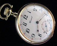 16 size Howard pocket watch open faced in solid gold case